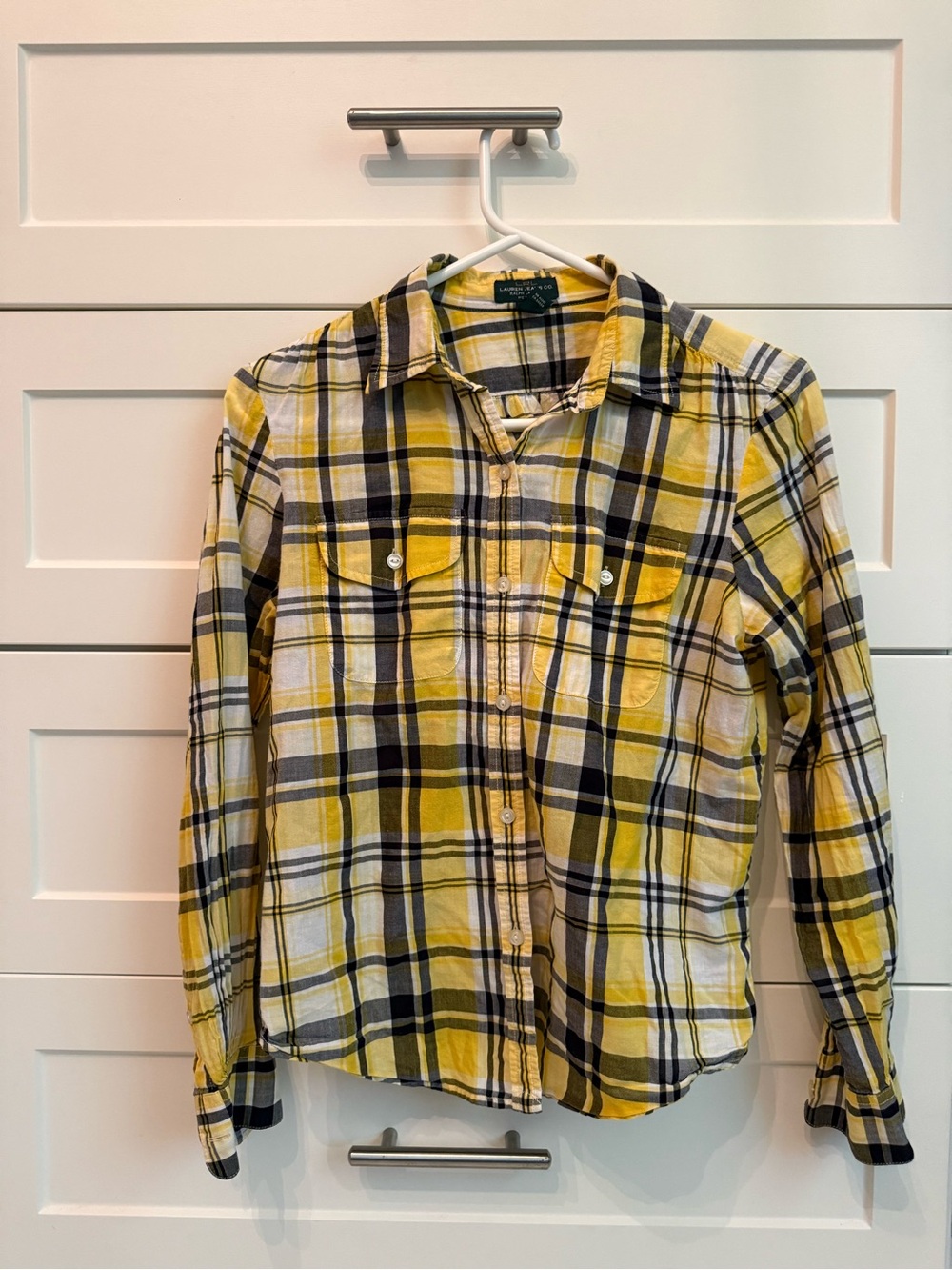 Ralph Lauren Yellow and Black Plaid Button-Down Shirt
